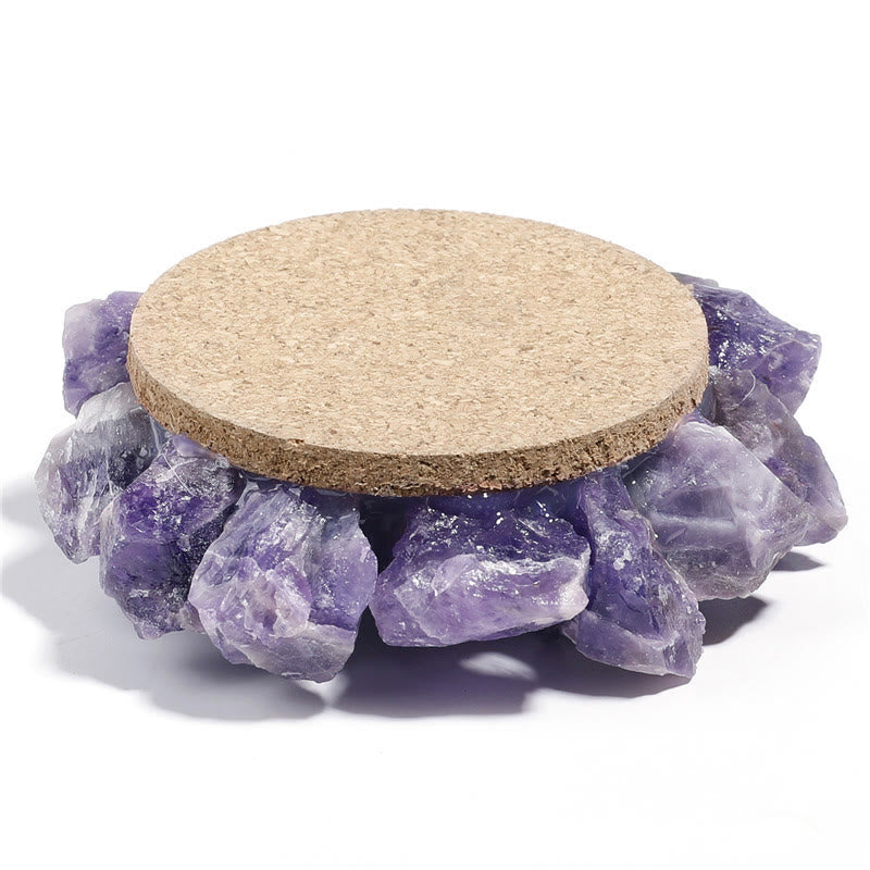 Olivenorma Natural Amethyst Healing Ornament Candle Holder