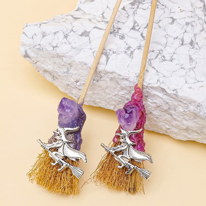 Olivenorma Mini Magic Amethyst Broom Ornament Decoration