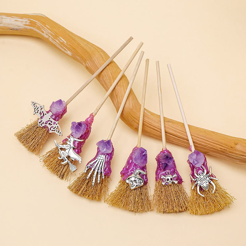 Olivenorma Mini Magic Amethyst Broom Ornament Decoration