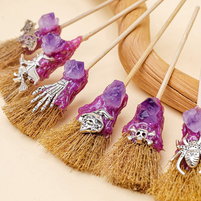 Olivenorma Mini Magic Amethyst Broom Ornament Decoration