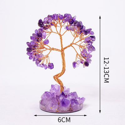 Olivenorma Luck Success Tree of Life Gemstone Feng Shui Tree