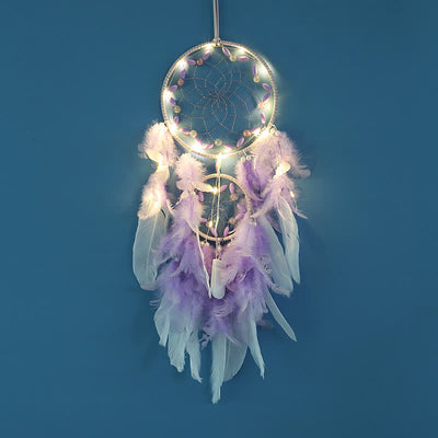 Olivenorma Purple Plastic Beads Purple Feather Dream Catcher