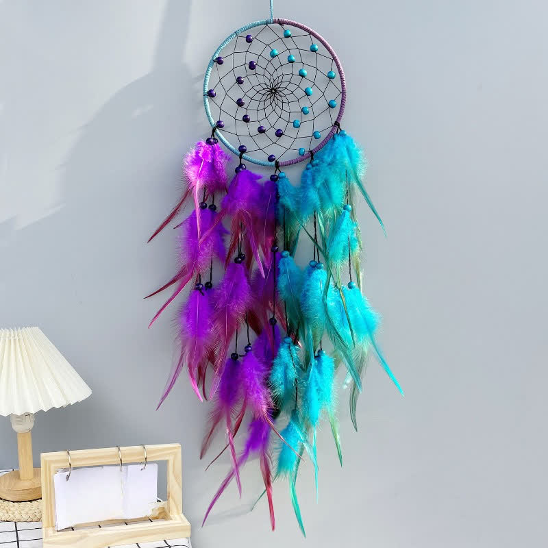 Olivenorma Handmade Dual Color With Feathers Dream Catcher