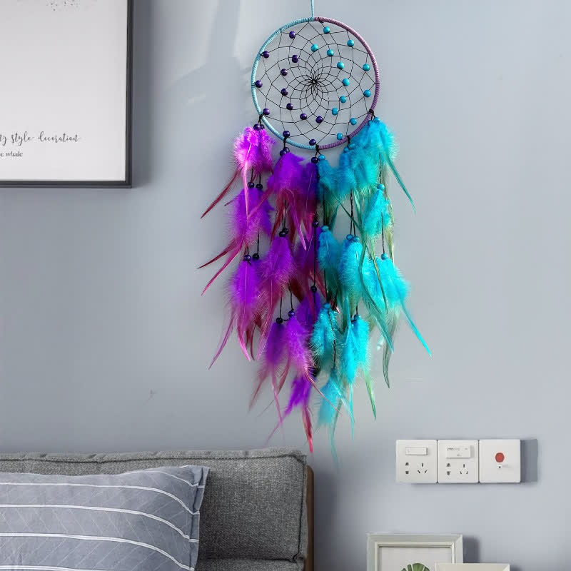 Olivenorma Handmade Dual Color With Feathers Dream Catcher