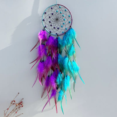 Olivenorma Handmade Dual Color With Feathers Dream Catcher