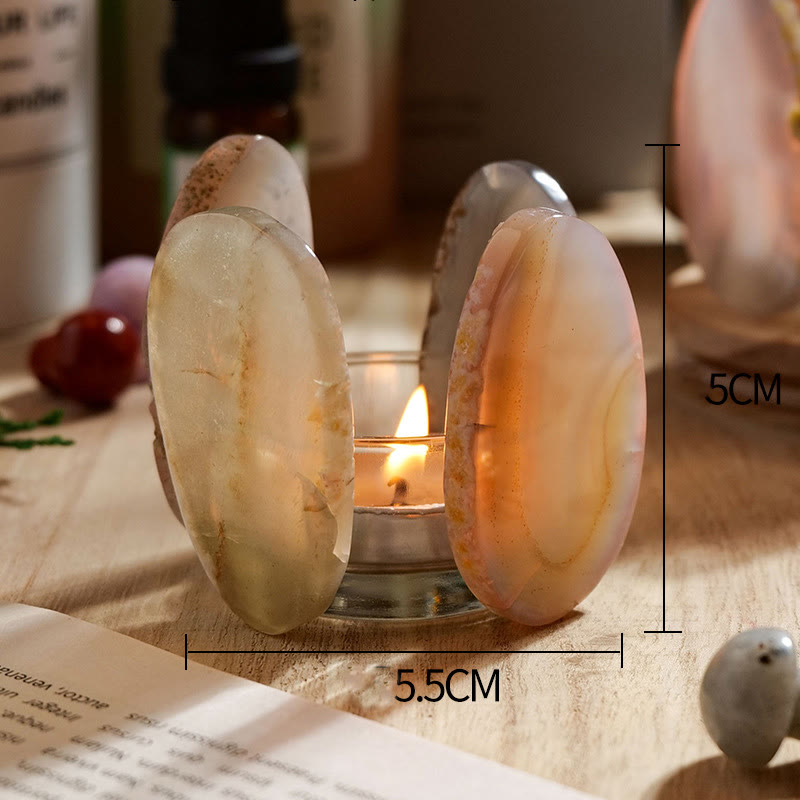 Olivenorma Natural Agate Ornament Candle Holder