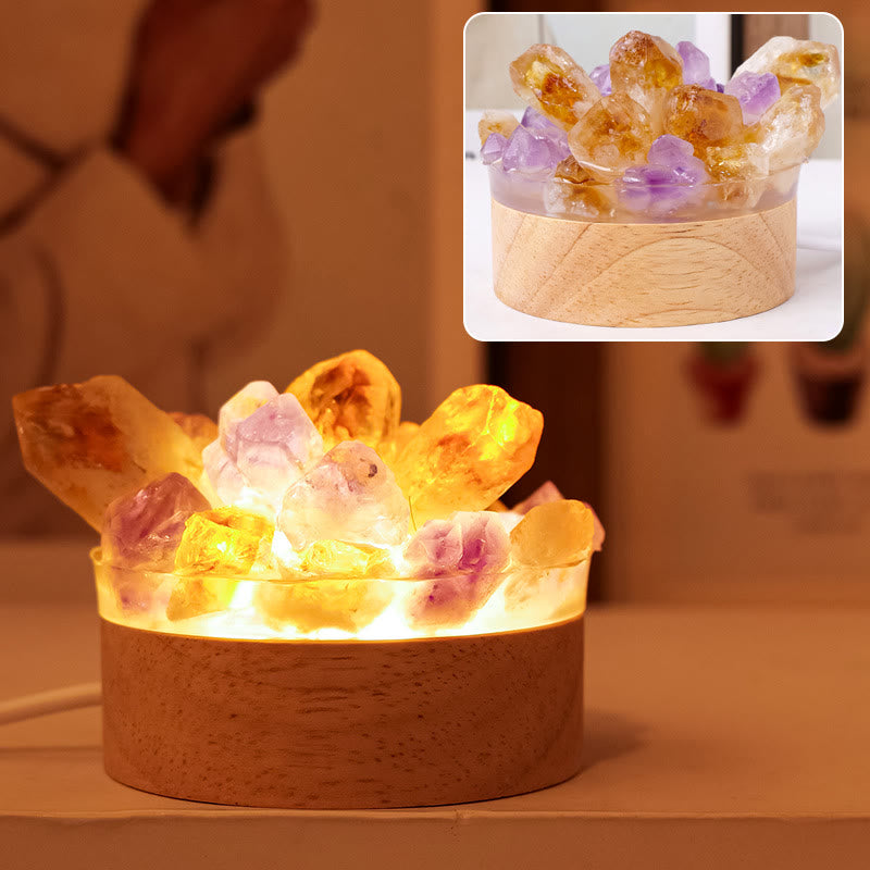 Olivenorma Rough Stone Night Light Crystal Lamp