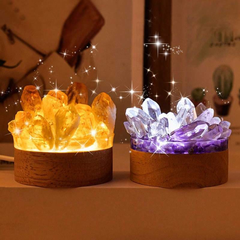 Olivenorma Rough Stone Night Light Crystal Lamp