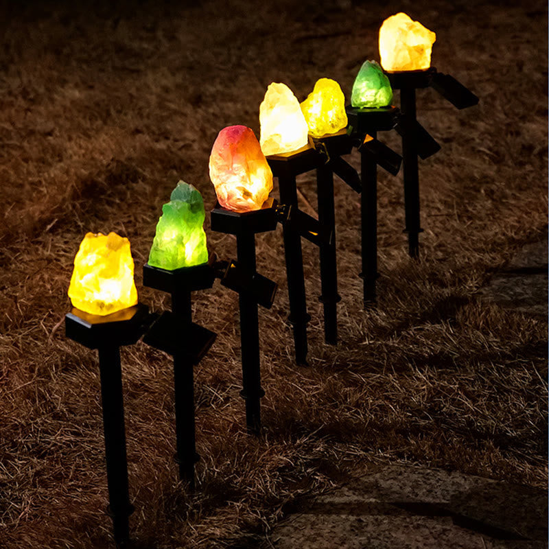 Olivenorma Outdoor Raw Stone Solar Light Waterproof Crystal Lamp