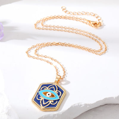 Olivenorma Geometric Evil Eye Charm Protection Necklace