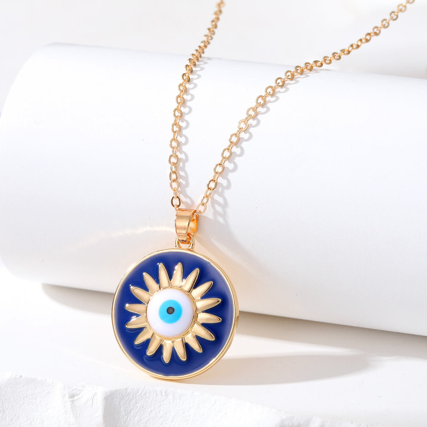 Olivenorma Geometric Evil Eye Charm Protection Necklace