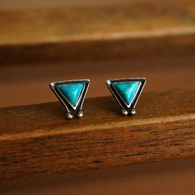 Olivenorma Triangle Natural Turquoise Stud Earrings