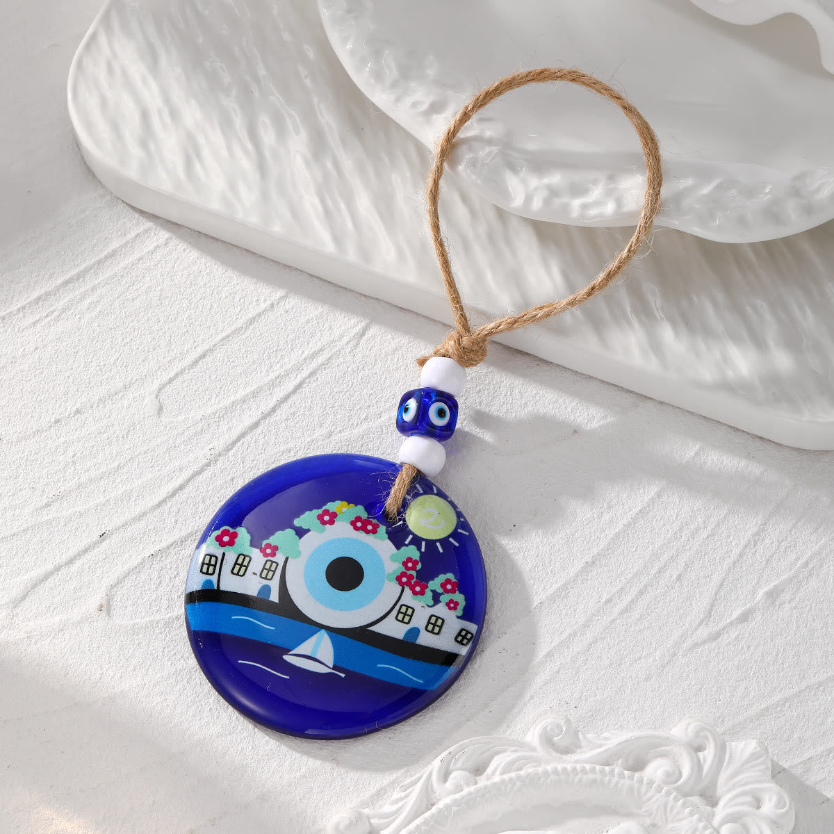 Olivenorma Evil Eye Symbol Painting Car Accessory Keychain