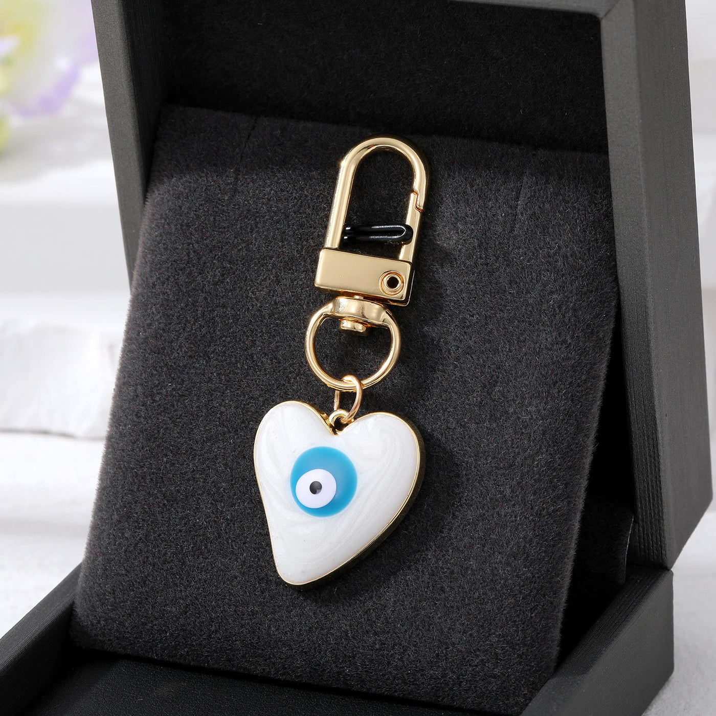 Olivenorma Heart-Shaped Evil Eye Decoration Keychain