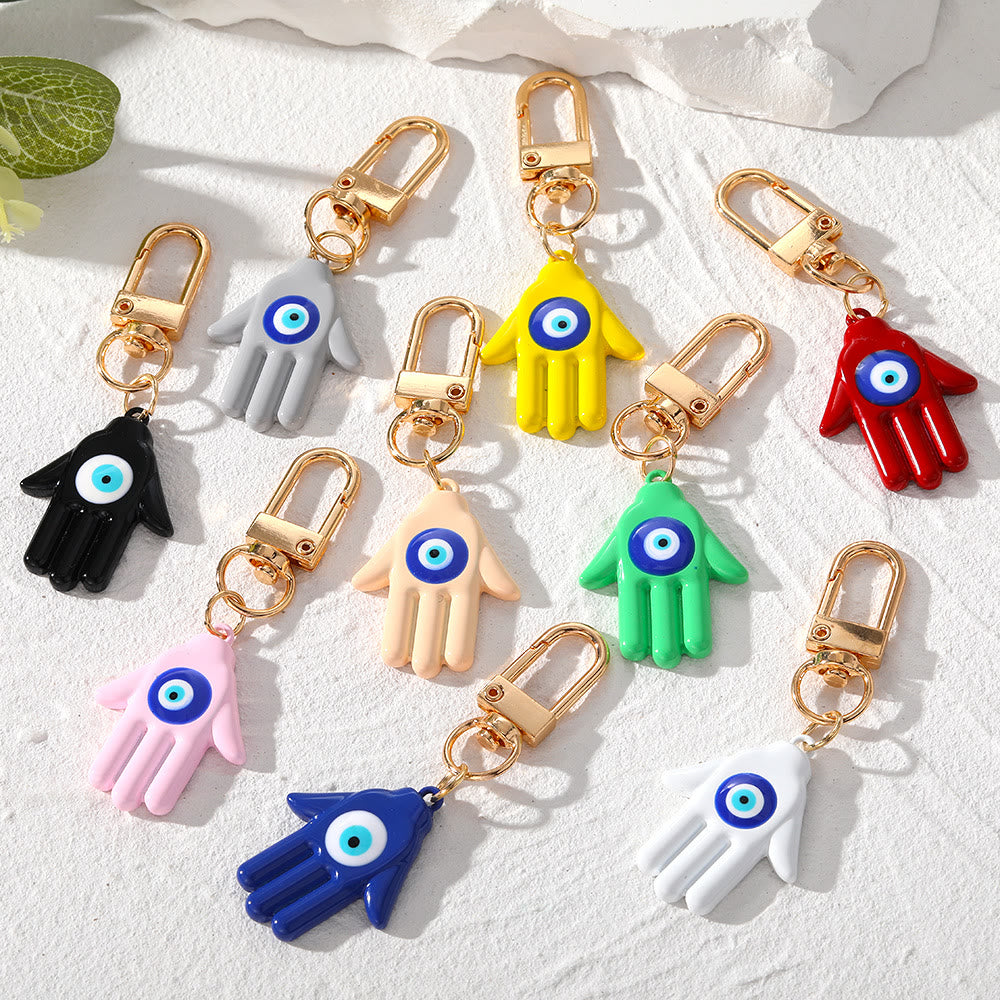 Olivenorma Hamsa Hand Shaped Evil Eye Protection Keychain