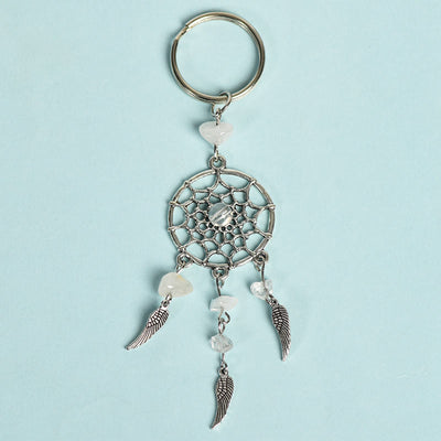 Olivenorma Mini Natural Gemstone Dream Catcher Keychain