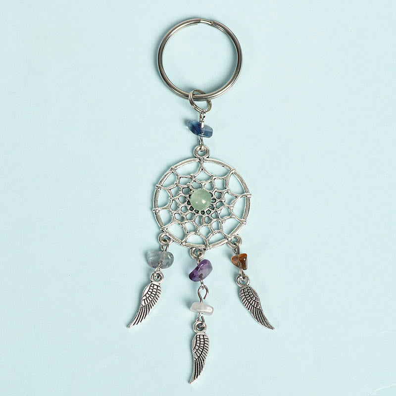 Olivenorma Mini Natural Gemstone Dream Catcher Keychain