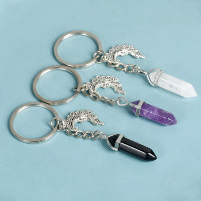 Olivenorma Moon And Sun Genuine Prism Gem Healing Keychain