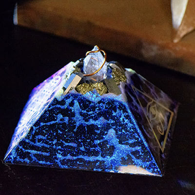 Olivenorma Eye of Horus Crystal Energy Spire Orgone Pyramid