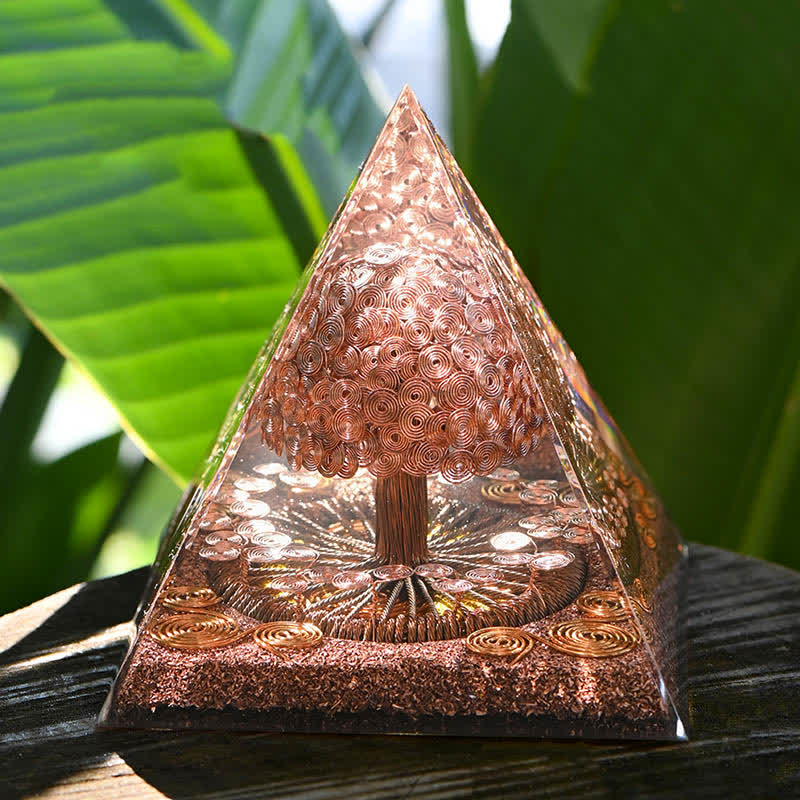 Olivenorma Rose Gold Copper Coil Energy Tree Orgone Pyramid