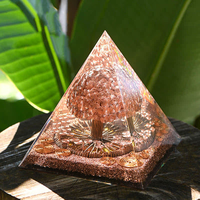 Olivenorma Rose Gold Copper Coil Energy Tree Orgone Pyramid