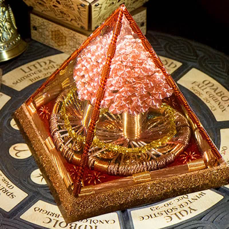 Olivenorma Rose Gold Copper Coil Energy Tree Orgone Pyramid