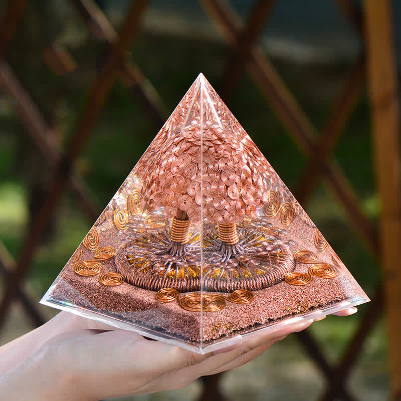 Olivenorma Rose Gold Copper Coil Energy Tree Orgone Pyramid