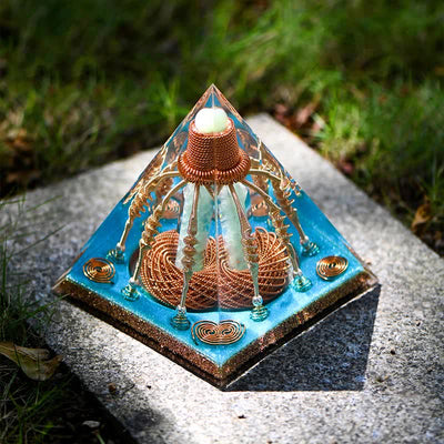 Olivenorma Copper Wire Green Aventurine Energy Orgone Pyramid