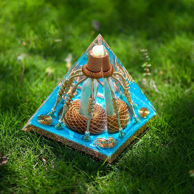 Olivenorma Copper Wire Green Aventurine Energy Orgone Pyramid