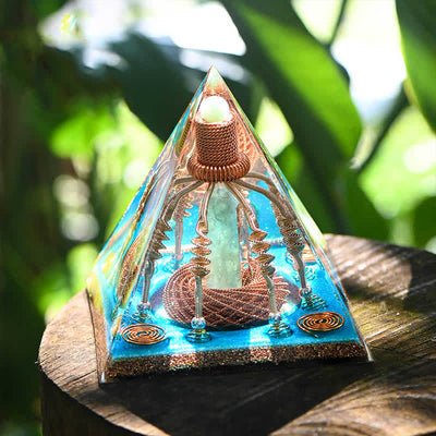 Olivenorma Copper Wire Green Aventurine Energy Orgone Pyramid