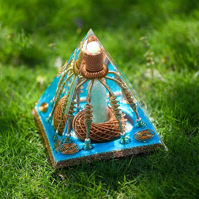 Olivenorma Copper Wire Green Aventurine Energy Orgone Pyramid