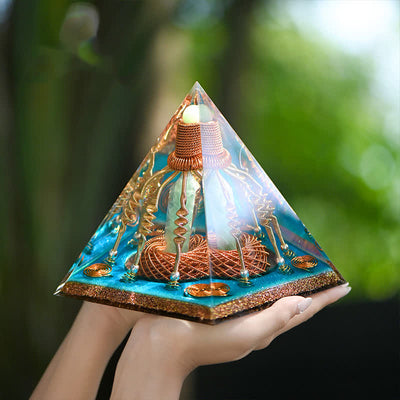 Olivenorma Copper Wire Green Aventurine Energy Orgone Pyramid