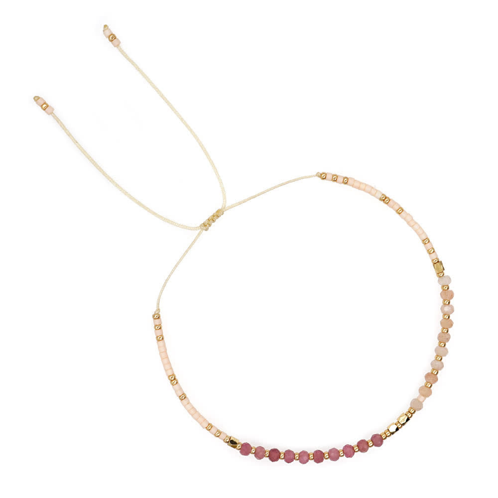 Olivenorma Natural Stone Beads Drawstring Bracelet