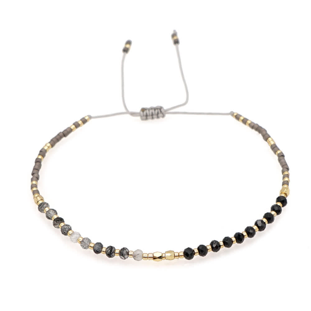 Olivenorma Natural Stone Beads Drawstring Bracelet