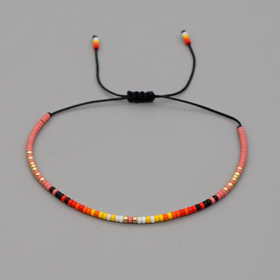 Olivenorma Colorful Roller Beads Beads Drawstring Bracelet