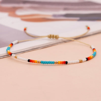 Olivenorma Colorful Roller Beads Beads Drawstring Bracelet