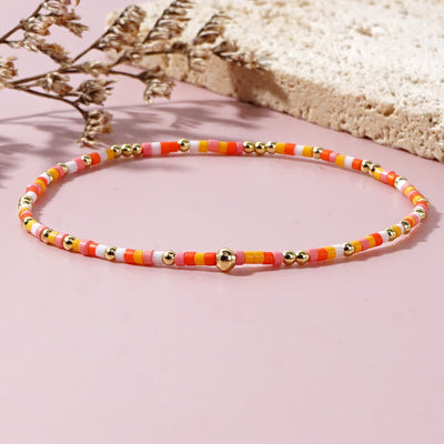 Olivenorma Colorful Rice Beads Beaded Bracelet