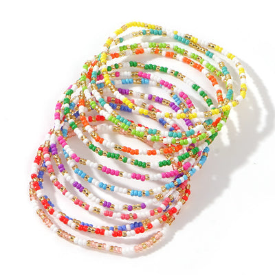 Olivenorma 12Pcs Colorful Rice Beads Bracelet Set