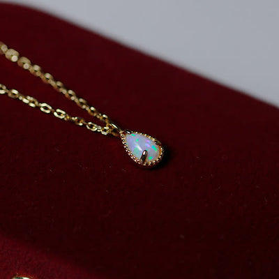 Olivenorma Natural Opal Water Drop Pendant Earrings Necklace