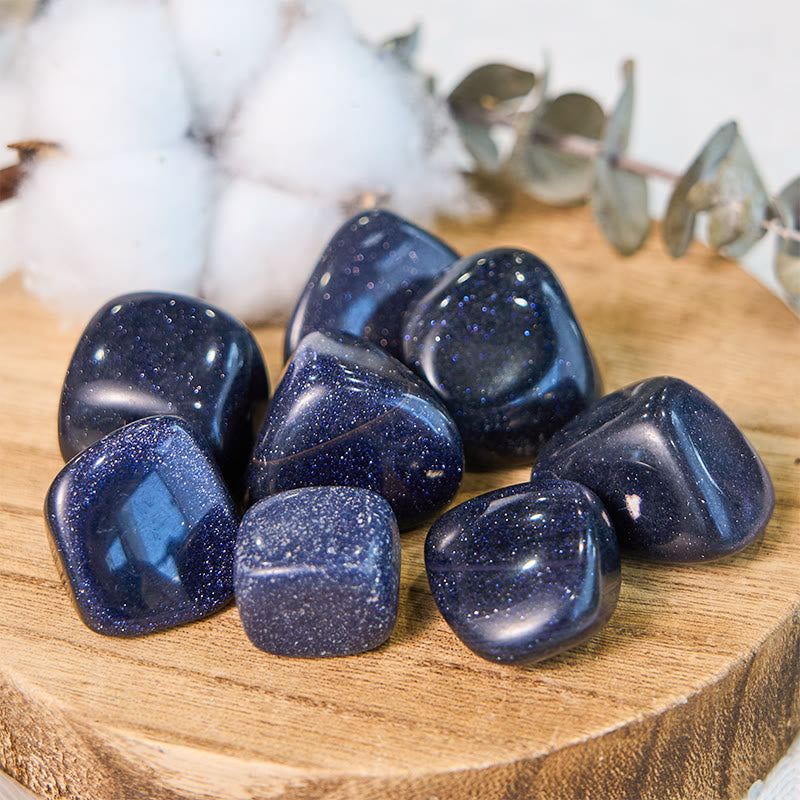 Olivenorma Natural Glitter Blue Sandstone Tumbled Stone