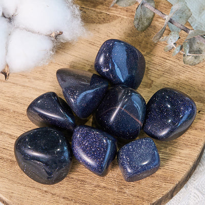 Olivenorma Natural Glitter Blue Sandstone Tumbled Stone