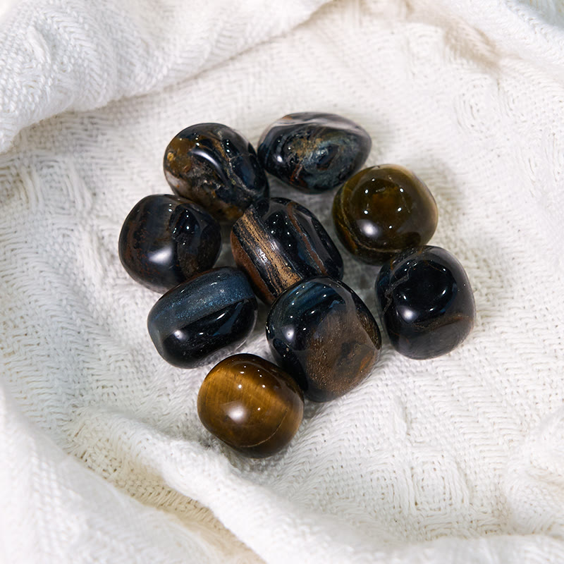 Olivenorma Natural Blue Tiger Eye Tumbled Healing Stone