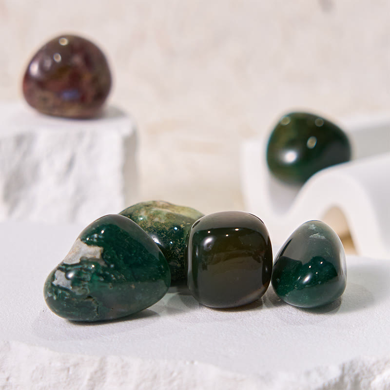 Olivenorma Polished Ruby Zoisite Gemstone Tumbled Stone Set