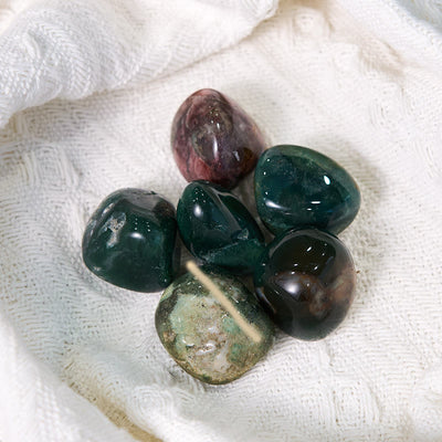 Olivenorma Polished Ruby Zoisite Gemstone Tumbled Stone Set