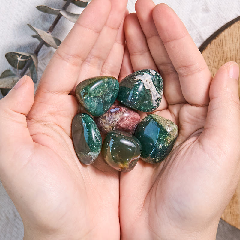 Olivenorma Polished Ruby Zoisite Gemstone Tumbled Stone Set