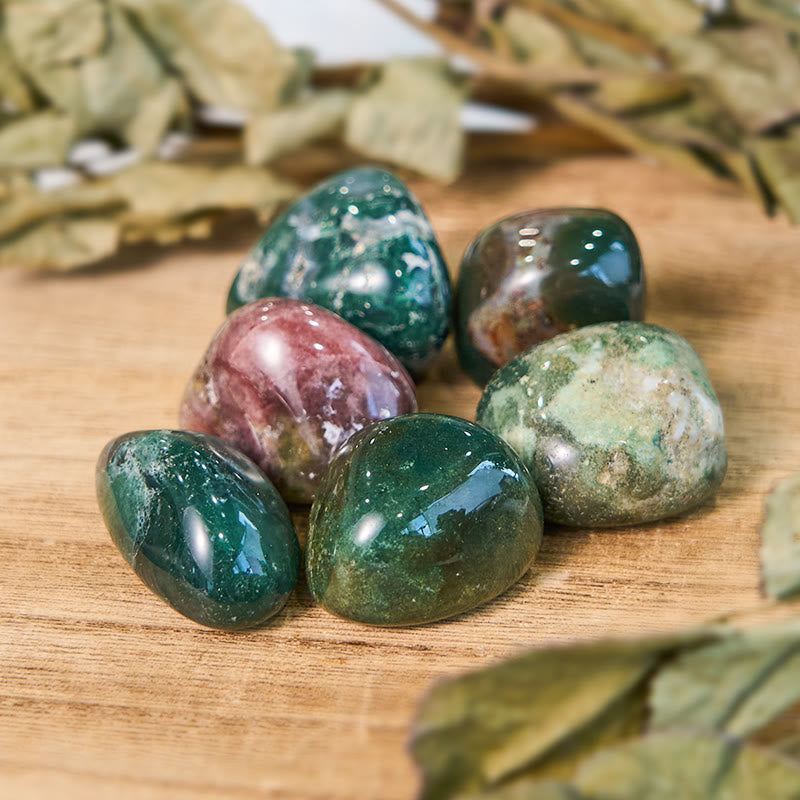 Olivenorma Polished Ruby Zoisite Gemstone Tumbled Stone Set