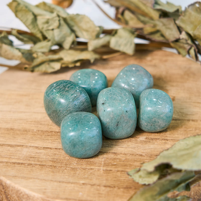 Olivenorma Natural Amazonite Polished Tumbled Stone Set