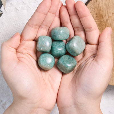 Olivenorma Natural Amazonite Polished Tumbled Stone Set