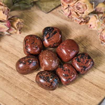 Olivenorma Natural Red Obsidian Tumbled Stone Set