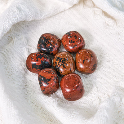 Olivenorma Natural Red Obsidian Tumbled Stone Set